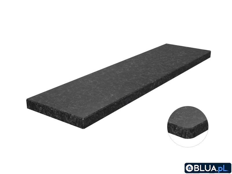 Parapet granitowy Black Antracite 182×25 3cm lappato